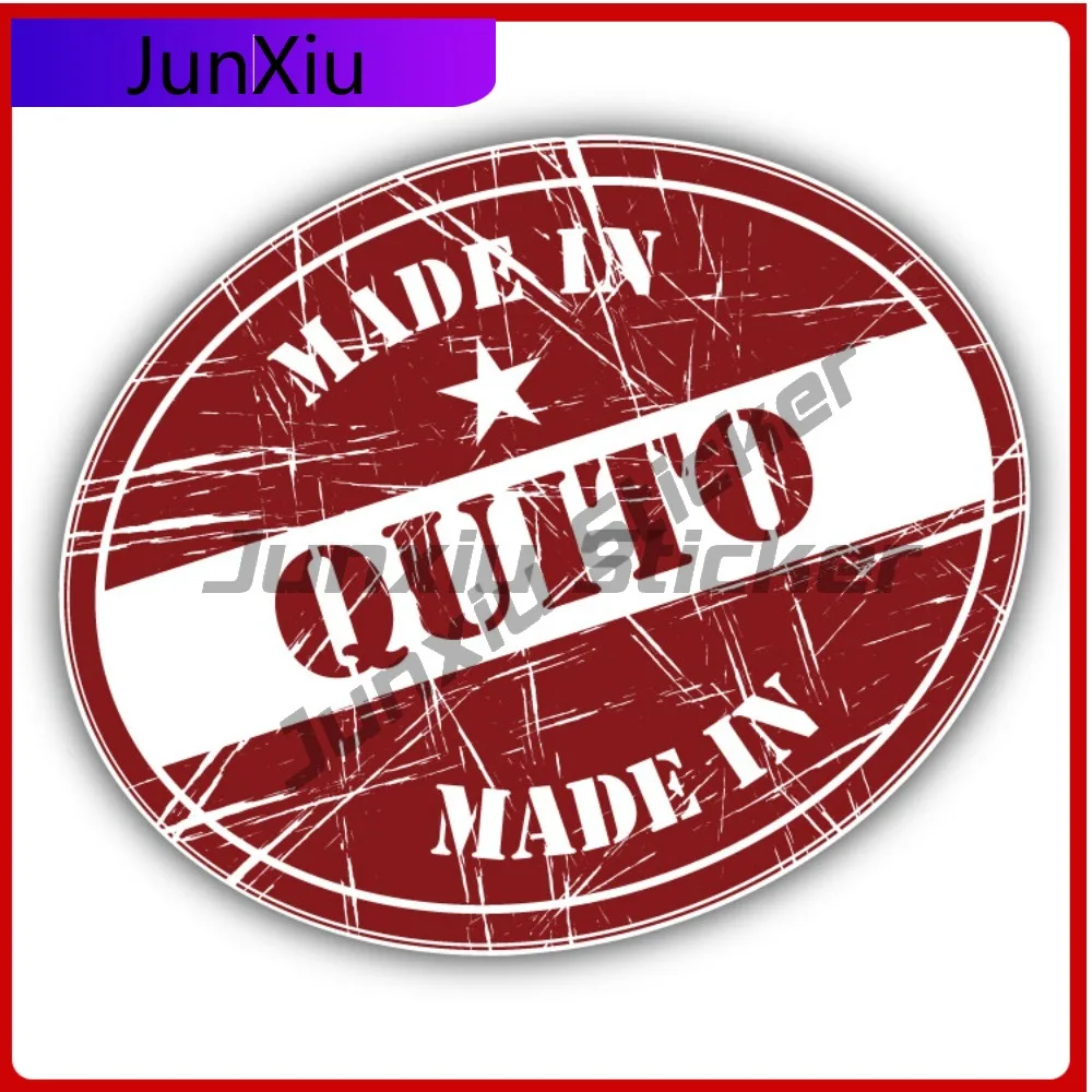 

Made In Quito Creative Sticker Travel Stamp Car Decal Bumper Stickers Anime Style Wall Use For Car Win Auto Styling Accessory