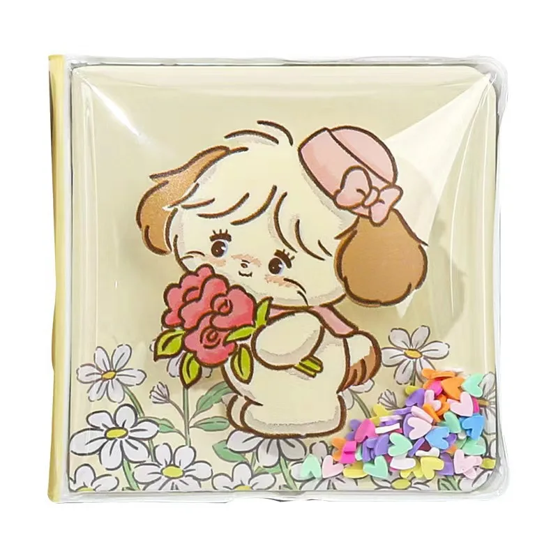 Kawaii Mikko Colorful Square Flowing Sand Book Anime Air Stress Relief Book Anime Diary Book Rabbit Bear Girl Gift Stationery