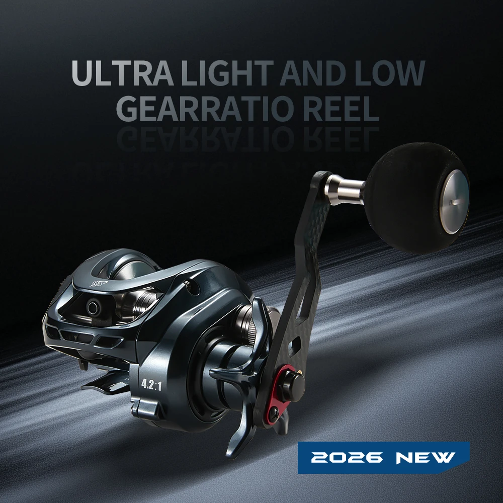 Carrete de pesca Soloking Arcrox BaitCasting con relación de transmisión 4.2:1, carrete de baitcasting para agua salada, 8 kg de arrastre máximo, 8+1 rodamientos.