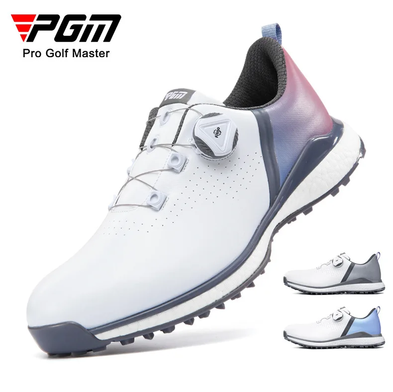 

PGM Men Golf Shoes Anti Slip Rubber Knob Lacing Popcorn Midsole Soft Sole Waterproof