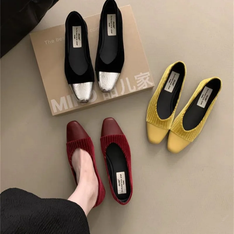 New Fashion Female Soft Silk Office Lady Shallow Ladies Flats Shoes colori misti calzature piatte con scarpe da donna Slides