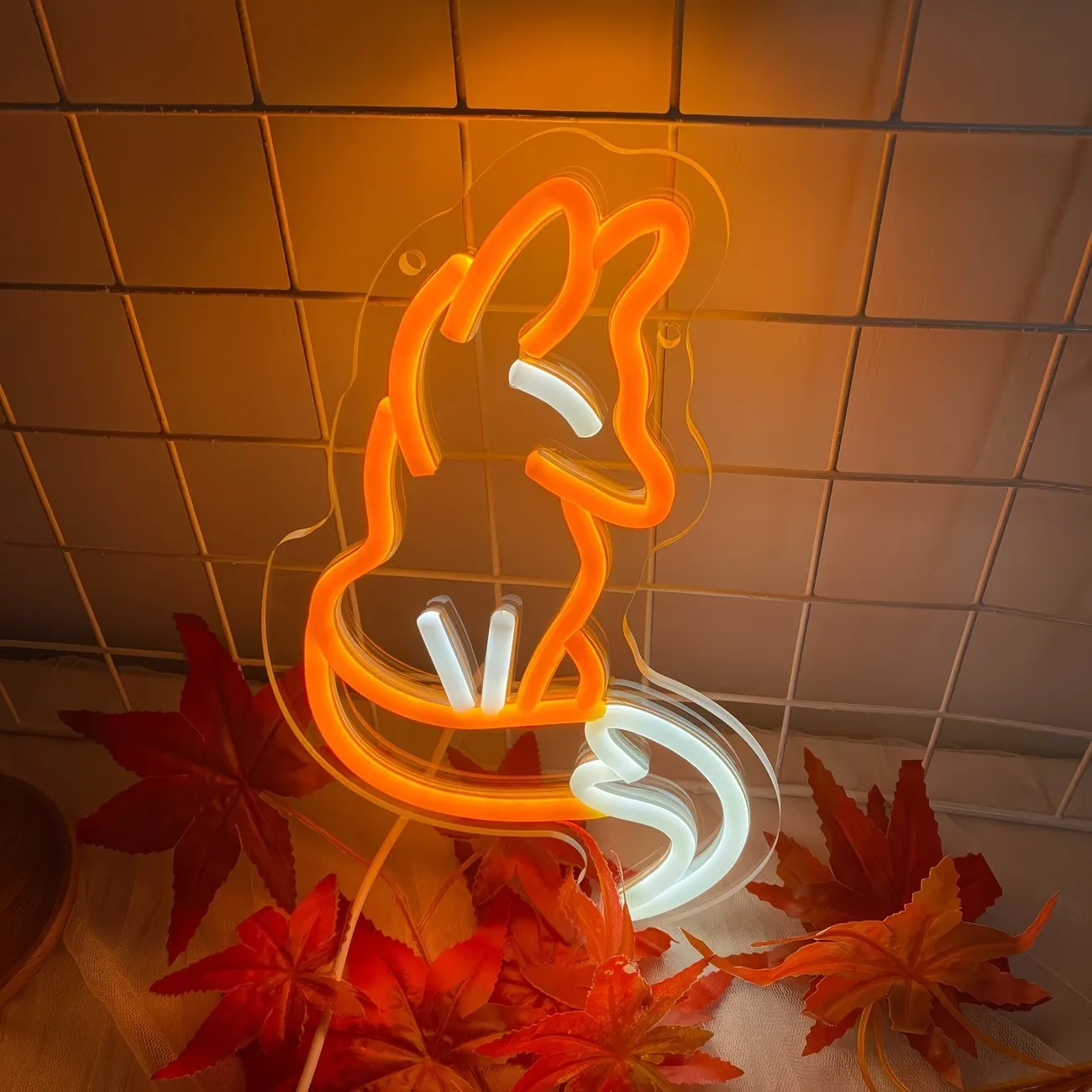 Cute Fox Neon Sign LED Wall Light Animal Neon Lamp For Home Bar Party Background Decoration