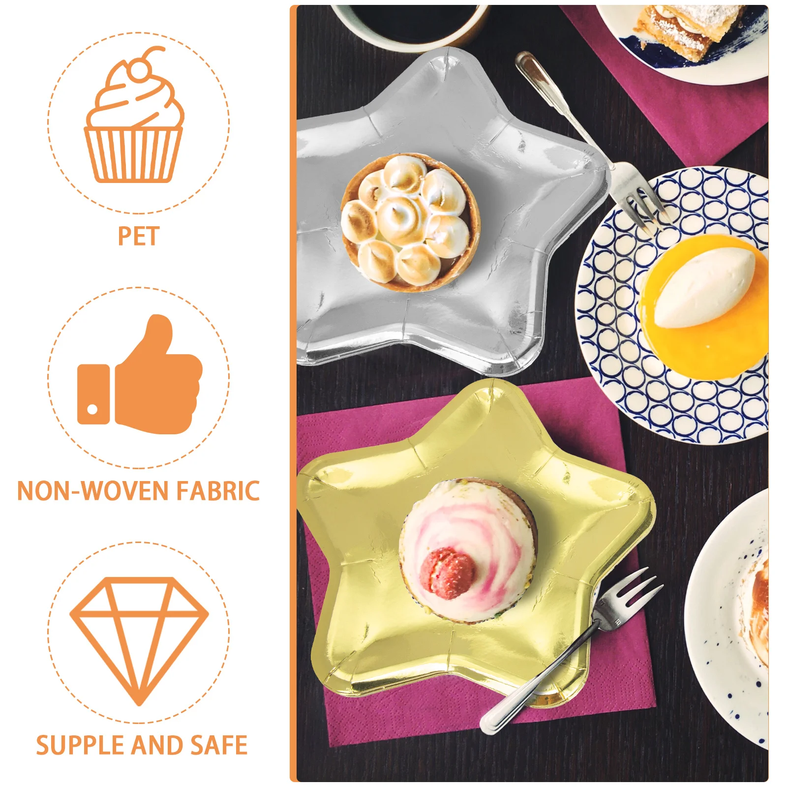 

20 Pcs Disposable Star Paper Delicate Party Accessories Convenient Cake Plates Gathering Fruit Plates Safe Hygienic for Many