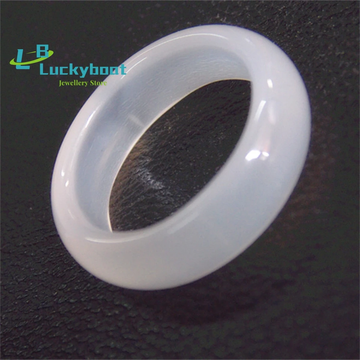 Ethnic Style White Ice Penetratin chalcedony Jade Ring Women Agate Tail Ring Han Suit National Style Jewelry Couple Ring Simple