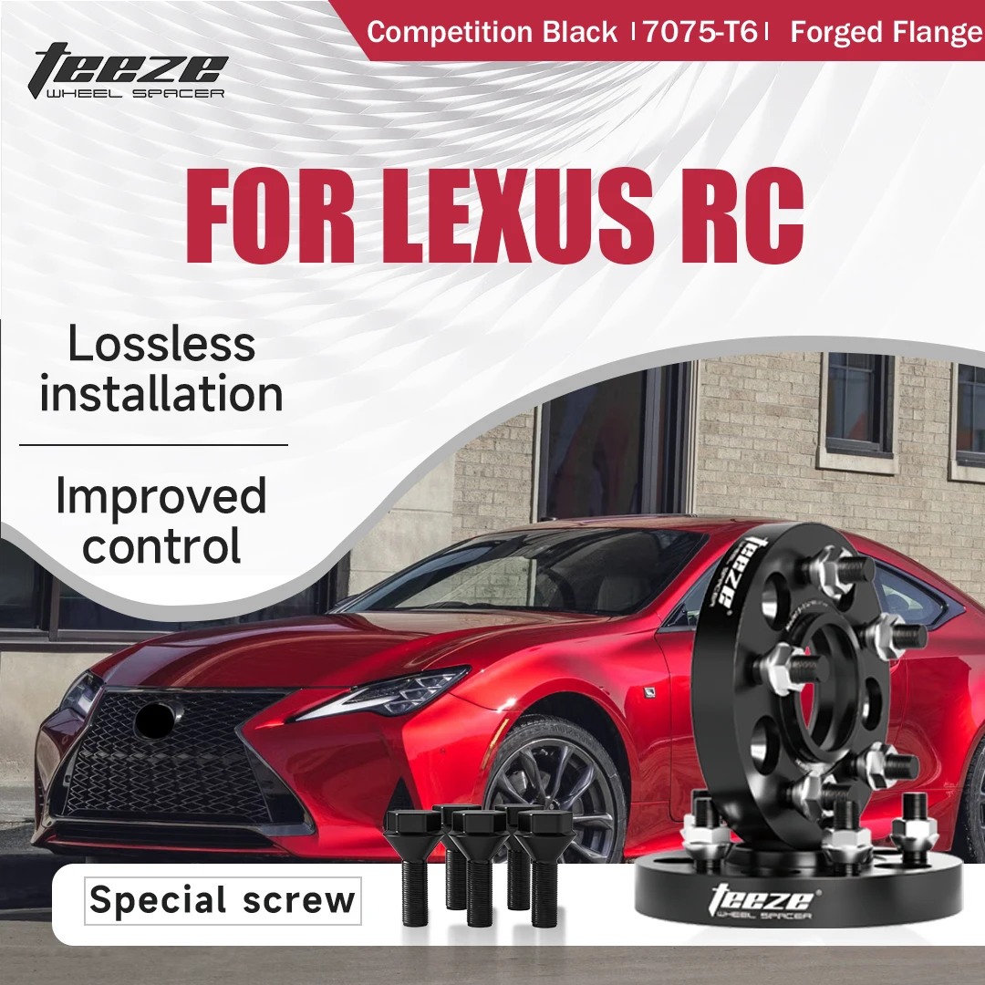 

Teeze 2/4pcs 5x114.3 CB60.1mm M12x1.5 Hub Centric Black Forged wheel spacer For Lexus RC Flange Plate15/20/25/30/35mm