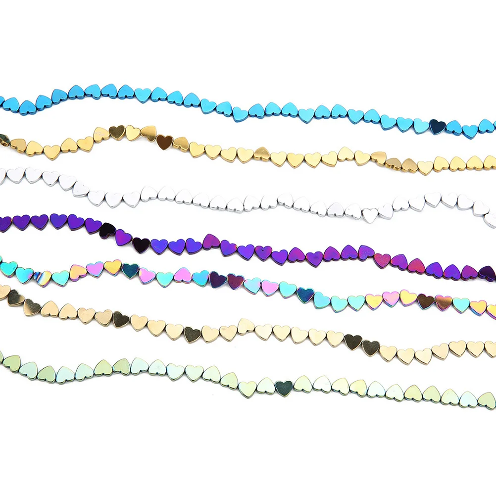 

50Pcs Plating Colored Hollow Heart Stone Beads Semi-Finished DIY Craft Jewelry Making Beads for Bracelets Necklaces Creative