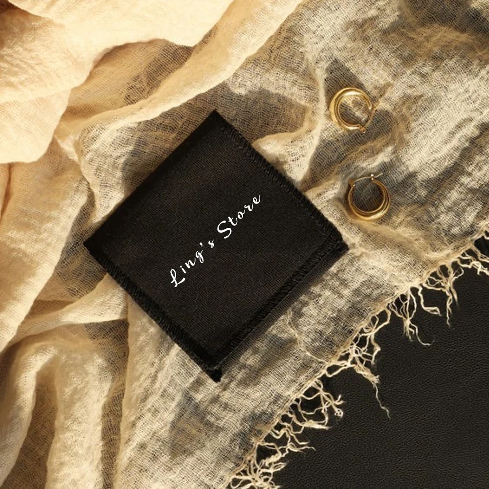 

50Pcs Personalized Logo 8x8cm Jewelry Thick Cotton Envelope Flap Bag Gift Pouch for Earrings Studs Pearl Rings Necklace Pendant