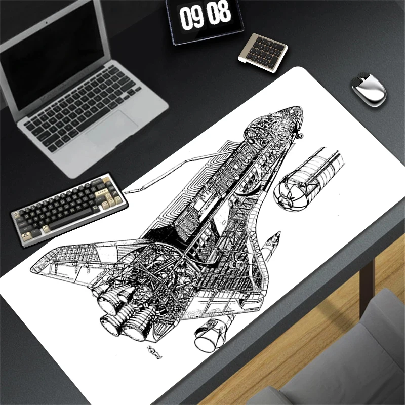 

Pattern Game Mousepad Pad Rubber Mouse Mat Desk Gaming Non Slip Table Mat PC Gamer Cabinet Mousepad Space Shuttle Keyboard Pad