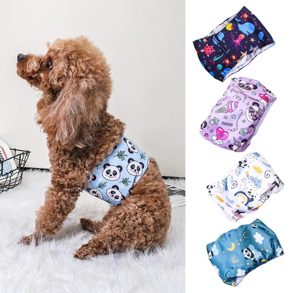 Pet Diapers Washable Pet Pants with Fastener Tape for Male Dogs Leak-proof Diapers for Pets Reusable Physiological for Dogs