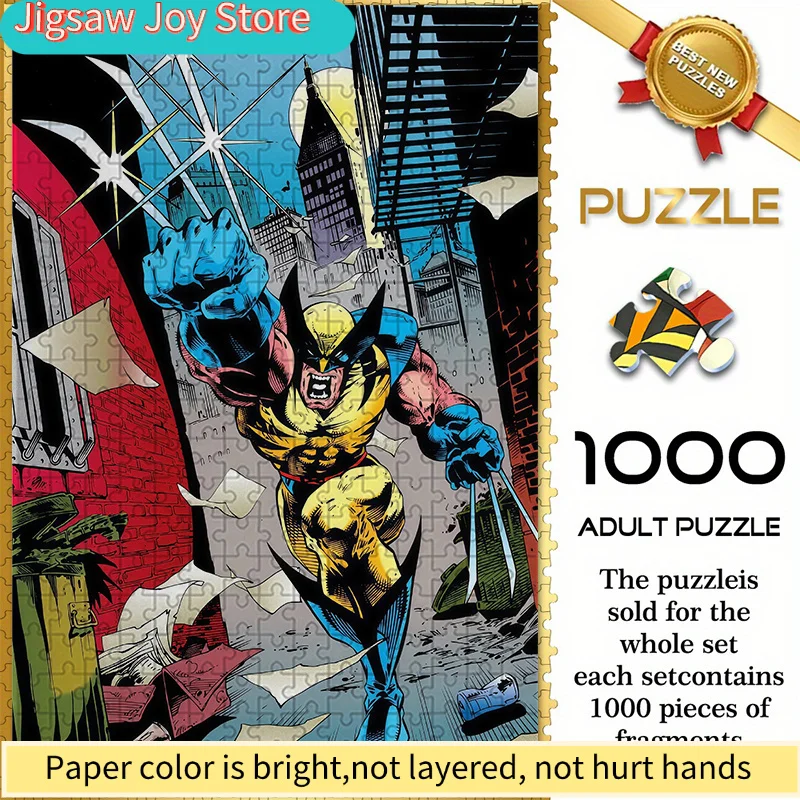 

Marvel Themed Seamless Jigsaw Puzzle Z12.8-88, Wolverine City Street Fight Scene - Durable Thickened DIY Puzzle, Adult Brain T