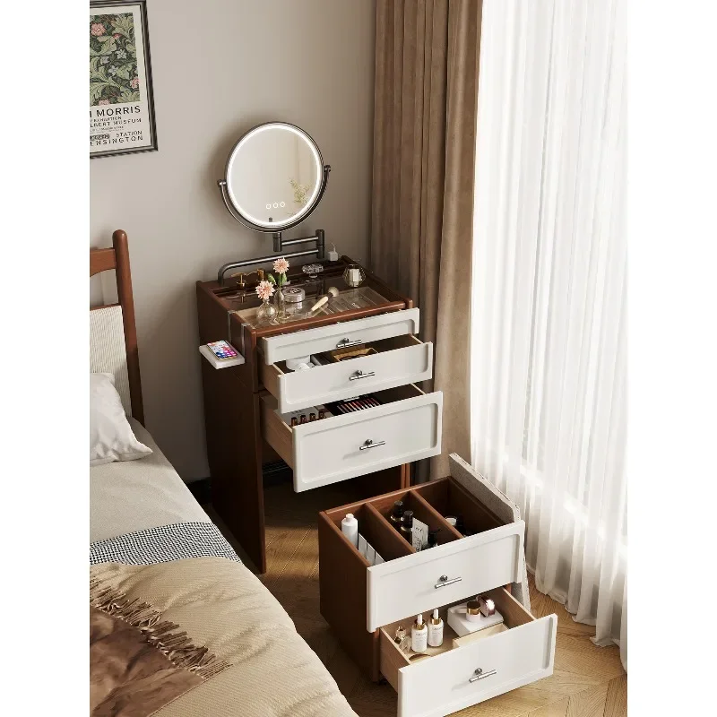 

60Cm bucket cabinet, makeup table, bedside table, integrated small apartment dresser, retractable 50cm storage cabinet
