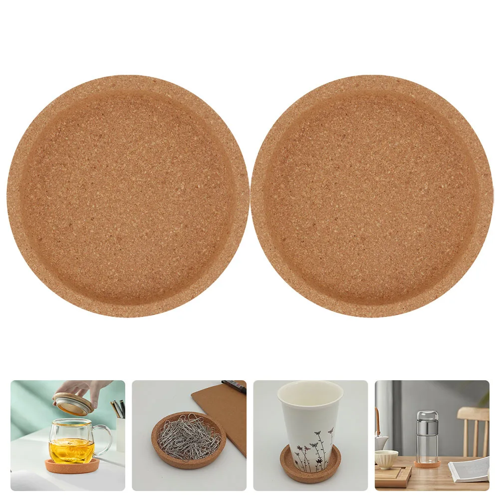 

2pcs Cup Coasters Heat Resistant Cork Mat for Dining Table Non Skid Mug Mats Easy Clean Water Proof Desktop Accessories Simple