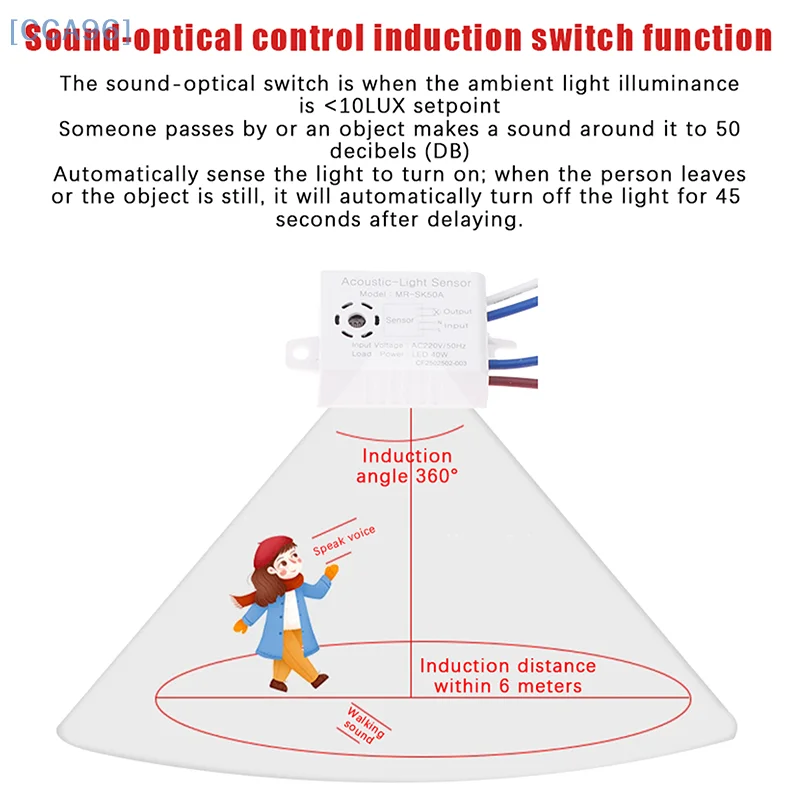 Sound Voice Sensor Switch Modul LED Akusto Optic Control Induktionsschalter Automatische Sprachsteuerung Sensor Detektor
