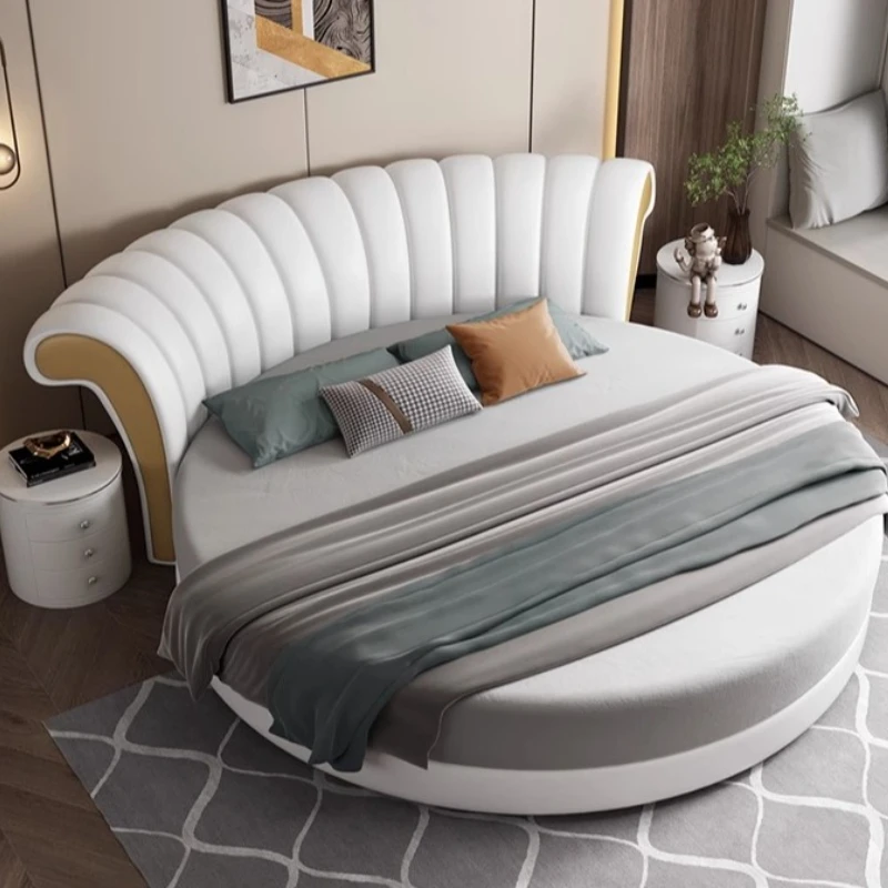 

Изголовье кровати из массива дерева, роскошный каркас, королевский размер, круглая кровать размера «queen-size», двуспальная домашняя королевская компактная мебель для спальни