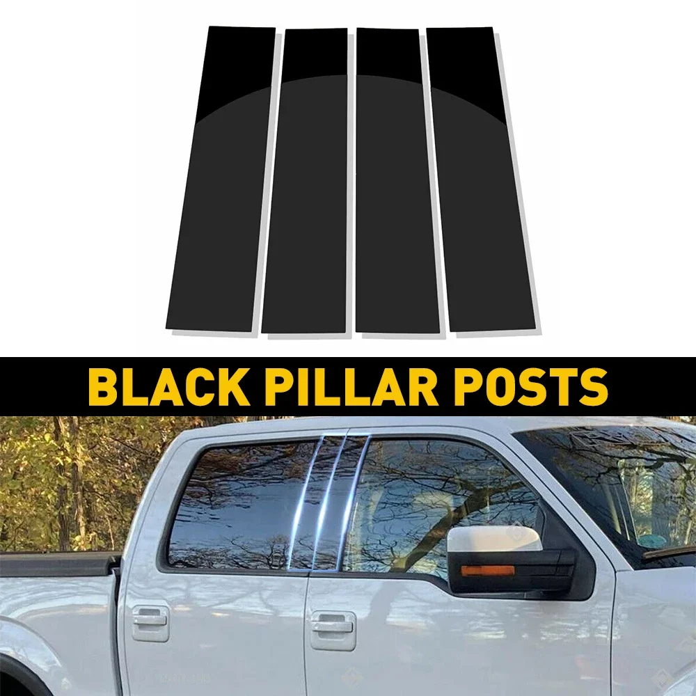 4Pcs Fit for Ford F150 F 150 2004 2005 2006 2007 2008 2009 2010 2011 2012 2013 2014 Side Door Window Pillar Posts Door Trims