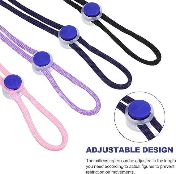Adjustable Glove Clips with Elastic Strap Mitten Clips Elastic Gloves Suspender Adjustable Winter Hat Skiing Sports Gloves Clip