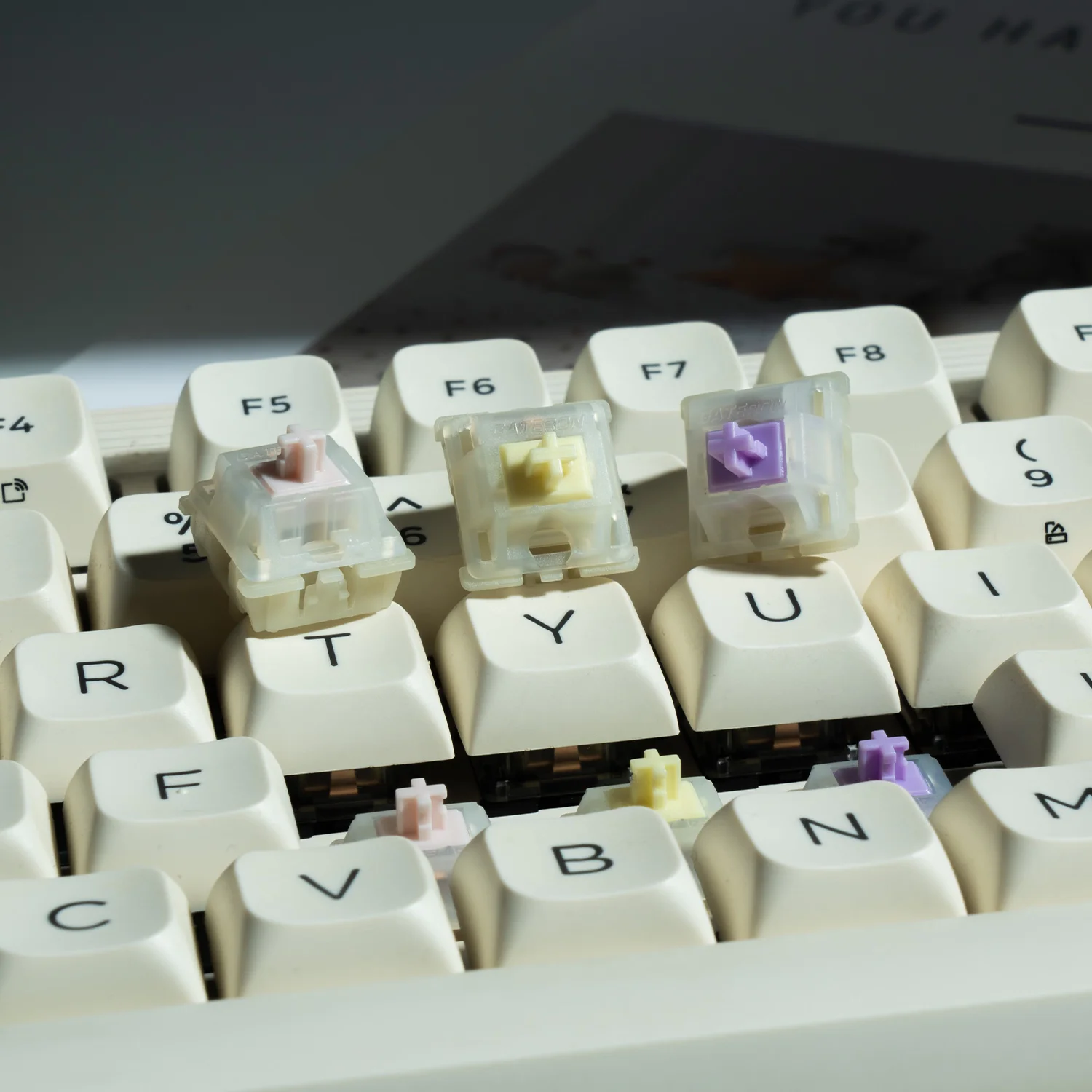 Switch GATERON KS-3 X1 Pro Milky Families Silencioso Linear Tátil Cremoso 5 Pinos RGB para Teclado Mecânico DIY Switches PC