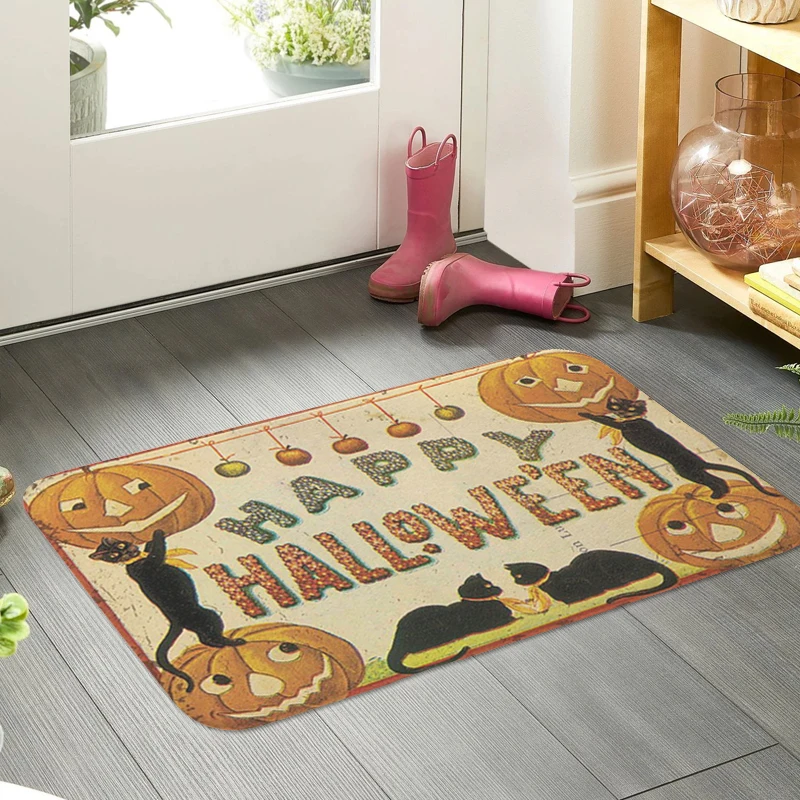 Happy Halloween Interior Entrance Mat Bathroom Living Room Floor Carpet Kitchen Bedroom Rug Custom Doormat Home Decor Items