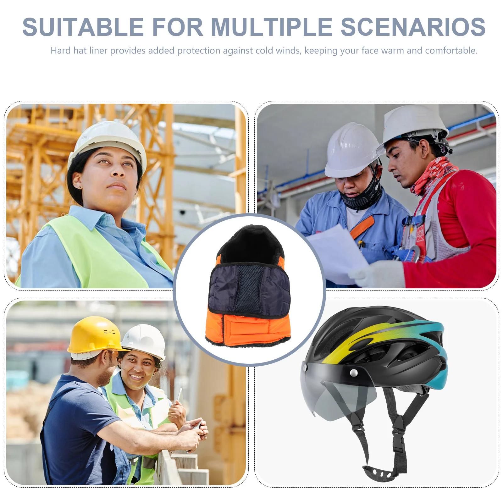 1 قطعة قبعة دافئة مضادة للبرد بطانة سميكة من القطن البناء إدراج حماية الشتاء قبعة صلبة بطانة الطقس البارد عثرة #3