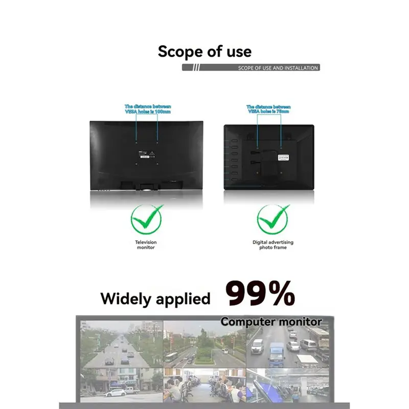 L62A 4X VESA Bracket 10-27 Inch TV Mount Wall-Mounted Snap Fastener Flat Panel Universal Metal TV Holder