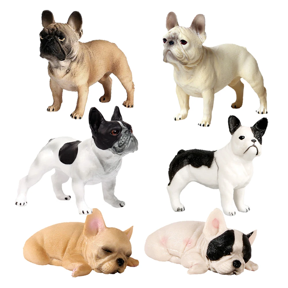 Figure di cani Boston terrier Barboncino Labrador collie St. Bernard Husky Modello Action Figure Figurine di animali da fattoria per giocattoli per bambini