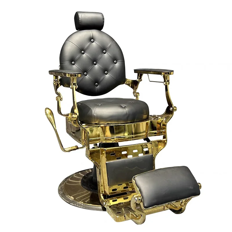 Vintage oil head chair men's museum hair cutting chair hair salon reclined shaving trimming perm dyeing hair salon seat