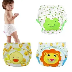 Baby Cotton Learning Pants Diaper Pocket Cloth Diaper Waterproof Training Pants Breathable Baby Washable Cartoon Diaper Pants