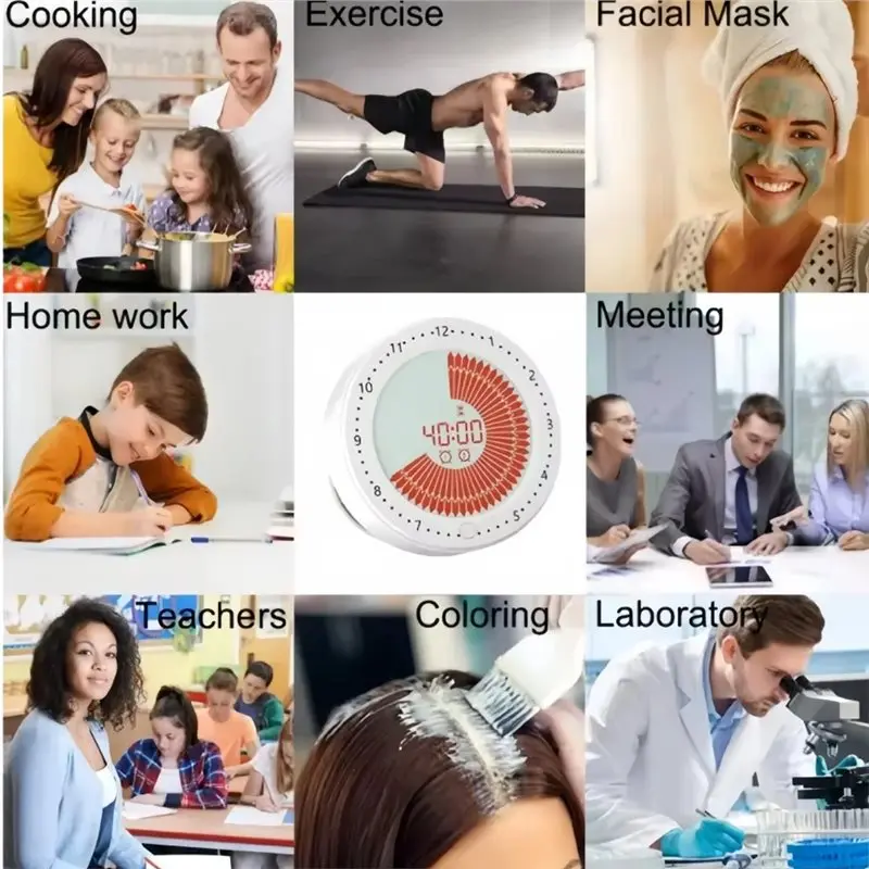 【ALLOWANCE】Magnetic Visual Countdown Timer, 60-Minutes, Dual Alarms, Silent Operation For Kitchen For Classroom And Home Use