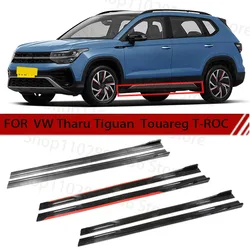 FOR VW Tharu Tiguan  Touareg T-ROC 2M Car Side Skirt Extension Plate Lip Separator Bumper 2.18M Racing Side Spoiler