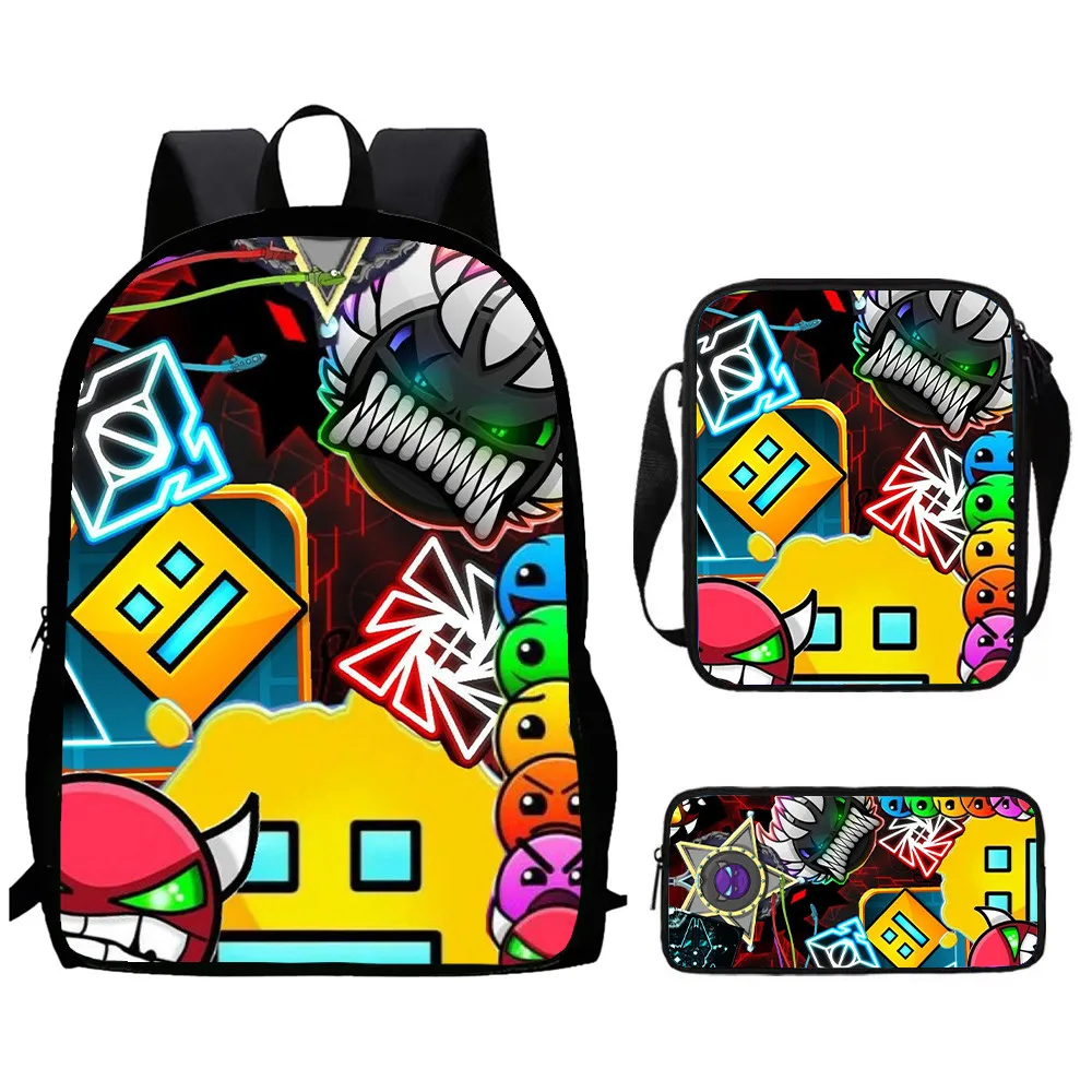 

Cartoon G-geometryDash Child School Backpack With Shoulder Bags Pencil Bags For,Light Weight Child School Bags For Boys Girls