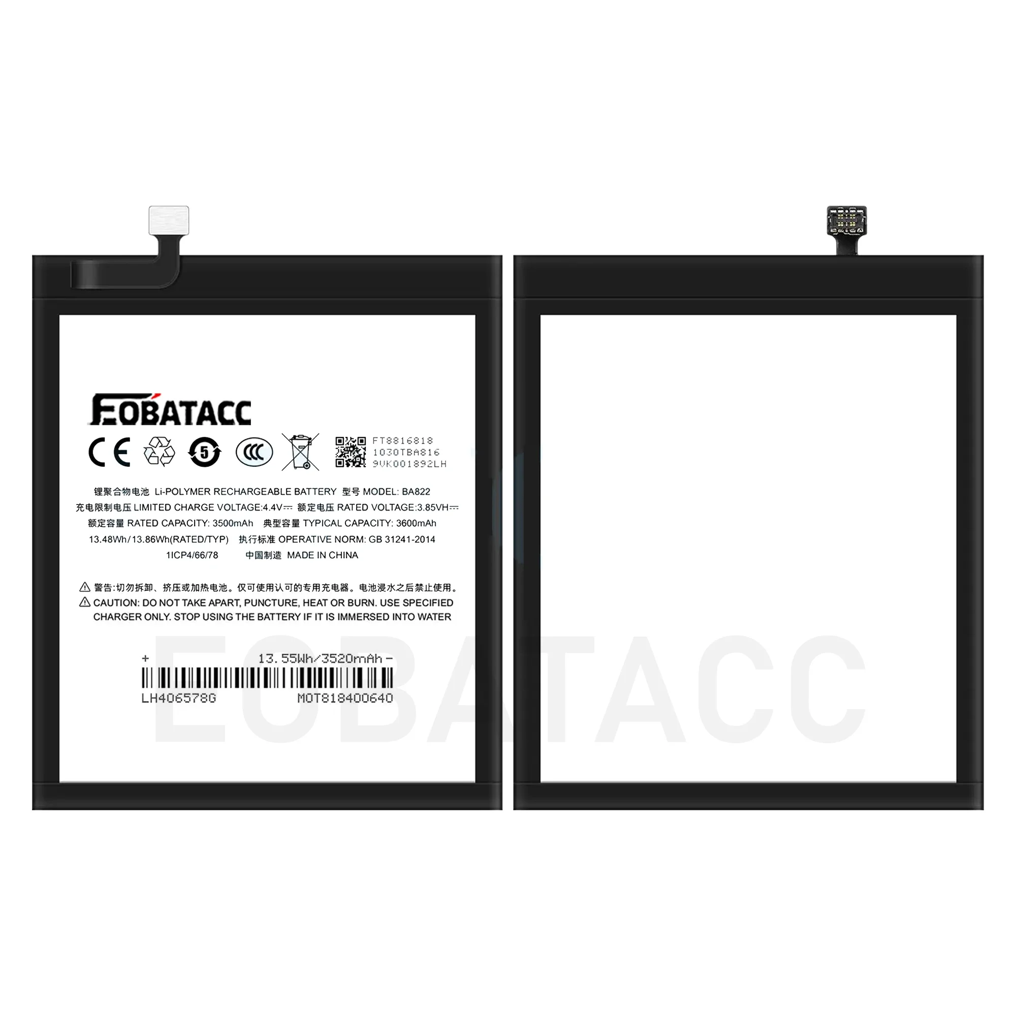 EOBATACC New 100% Original Battery  BA822 For Meizu NOTE 8  Batteries + Tools