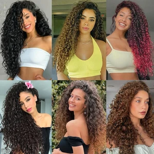1- 6 pacotes ombre gogo curl crochê cabelo 14 18 polegadas go go curl crochê tranças onda de água sintética profunda afro torção cabelo de crochê 8 principais vendas cabelo 14 inches cacheado - №8