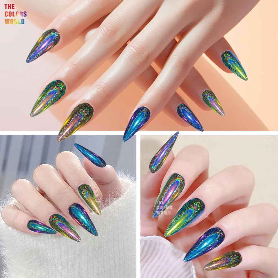 TCT-981 12 Kleuren Holografische Chrome Kameleon Nagelpoeder Set voor Nail Art Salon Manicure DIY Chrome Nail Tips Effect Pigment