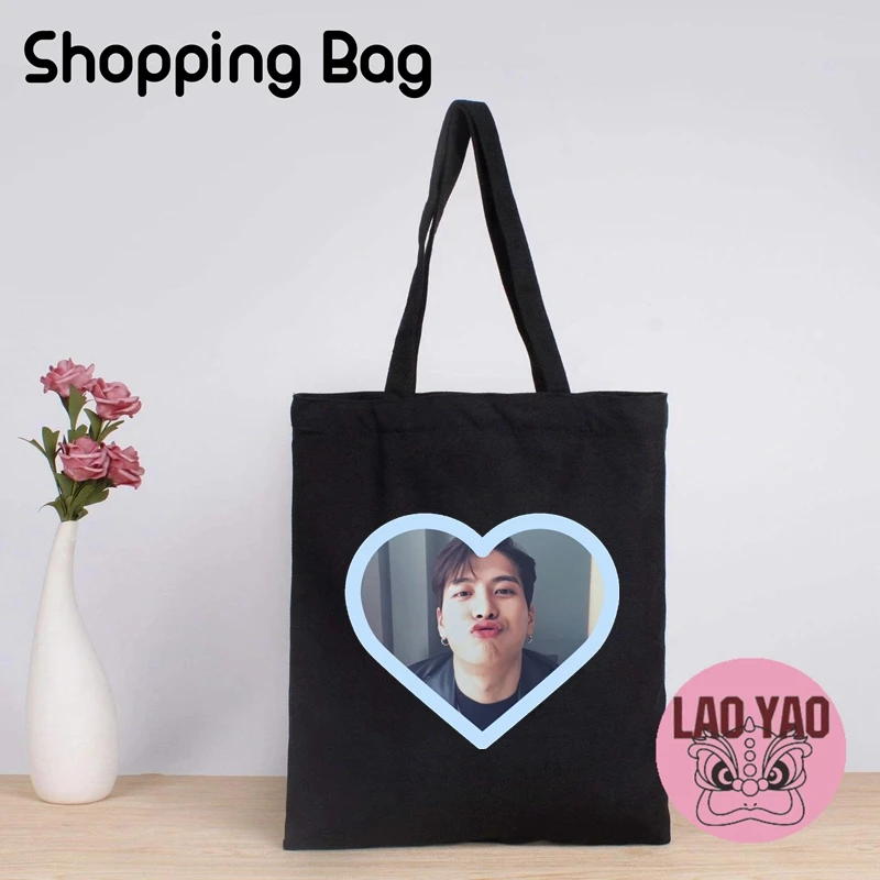 Pop Singer Tote Bags for Women Birthday Gift Shopper Bag Jackson Wang Fans Souvenirs Shopping Women's Woman Cloth Canvas Special