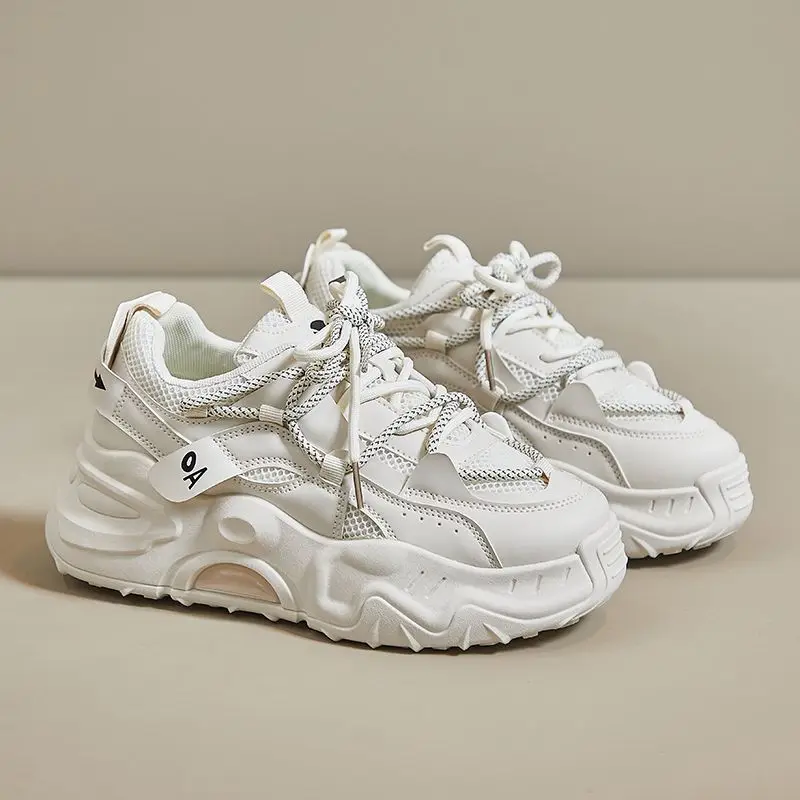 

​ Женские кроссовки на массивной платформе, весна 202, европейский корейский стиль, ультралегкая повседневная обувь, увеличивающая рост ​