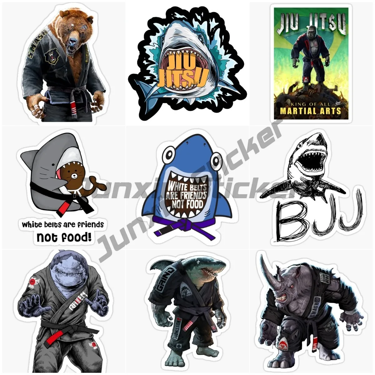 Brazilian Jujutsu JU-JITSU Shark Gorilla Car Sticker Suitable for Any Smooth Flat PVC Material Vinyl Waterproof Anti-UV Decal