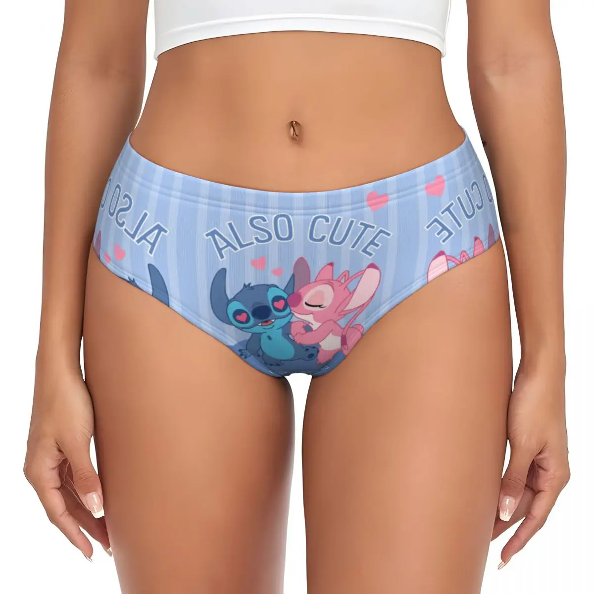 Biancheria intima da donna personalizzata Stitch Lilo Angel Heart Beisses Mutandine Comfort Slip