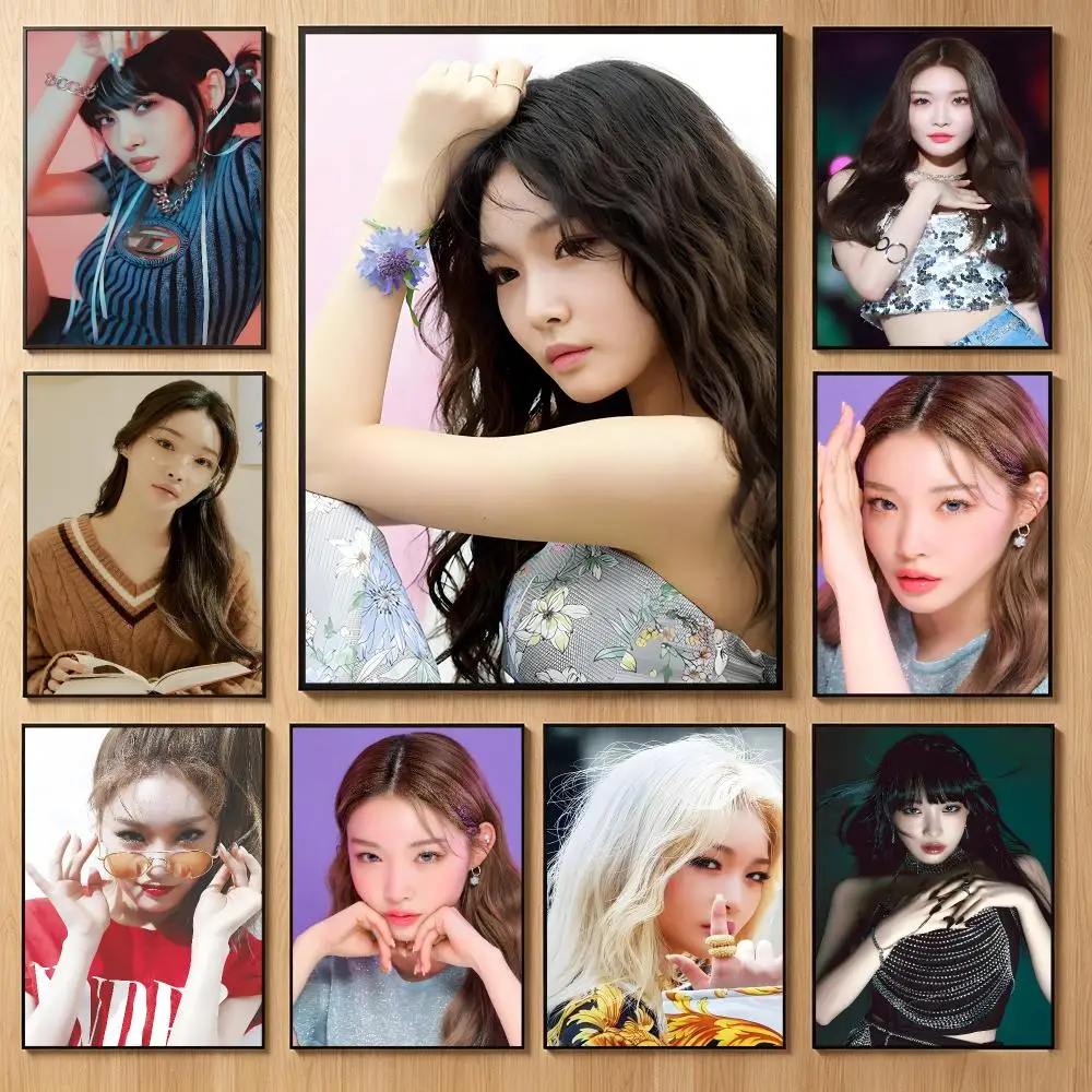 Dynamic Kpopidol K-Kim Chung Ha Poster Classic Self-Adhesive PP Wall Sticker for Living Room Bar Decor Gift