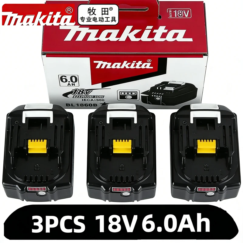 100% Oryginalny akumulator Makita 6Ah do Makita 18V BL1860B BL1840 BL1830B BL1850B BL1850 BL1860 BL1815, zamienny akumulator litowy
