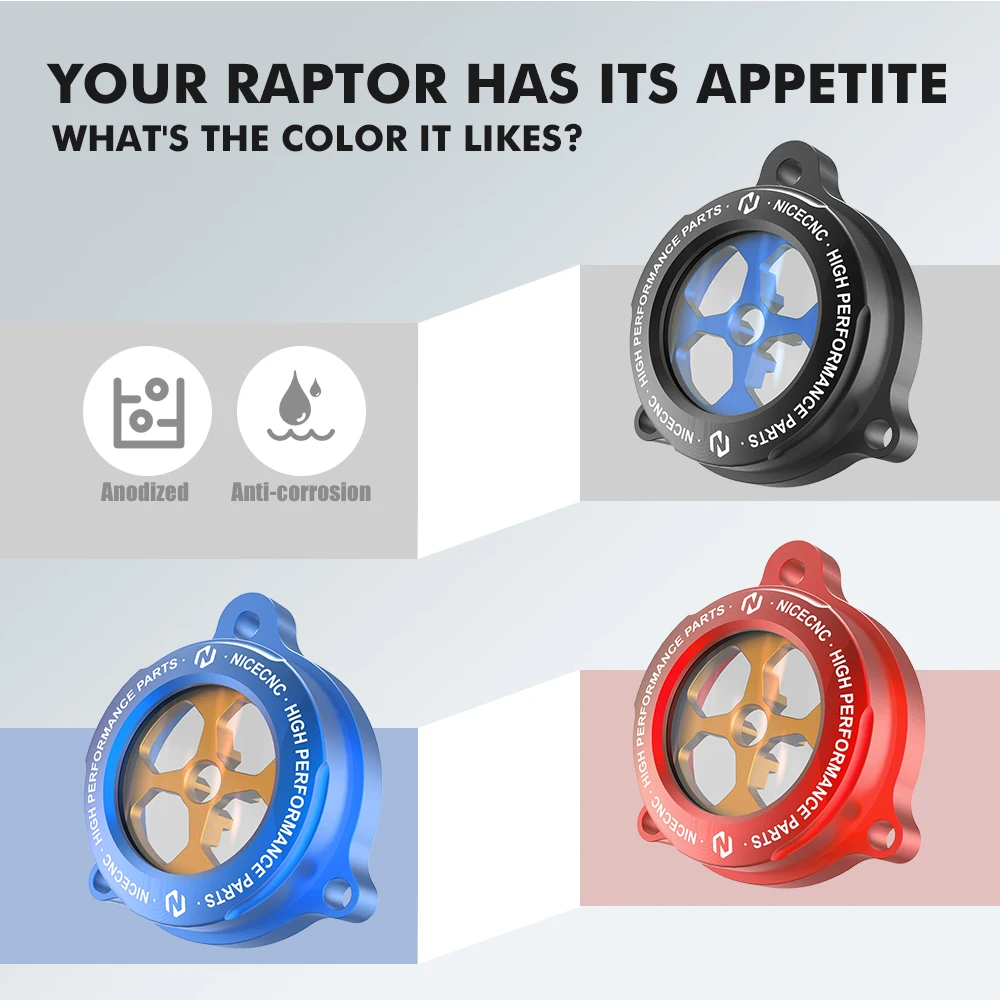 NICECNC – couvercle transparent pour filtre à huile moteur, pour Yamaha Raptor 700 2006-2024 RAPTOR 700R 2009 2011-2024 YFM 700 700R, accessoires ATV