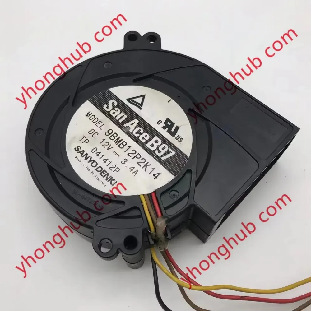 

Sanyo Denki 9BMB12P2K14 DC 12V 3.4A 97x97x33mm 4-Wire Blower Fan