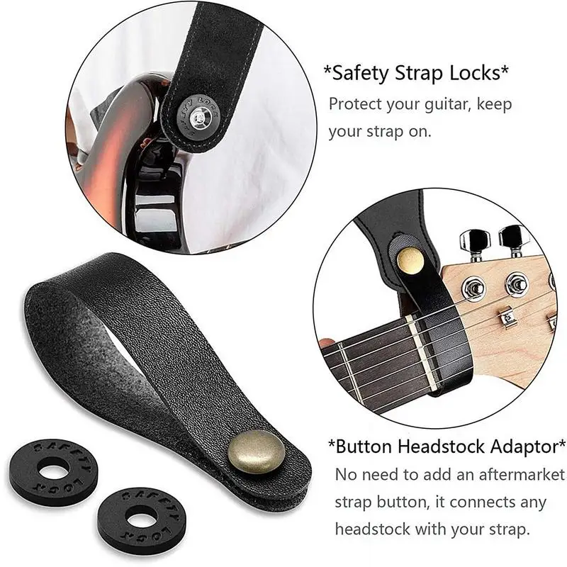 Guitar Strap Soft Ukulele Strap Guitar Belt 2 Rubber Strap Buckles 5 Picks 1 Headstock Adaptor Guitar Belt Accessories For Folk