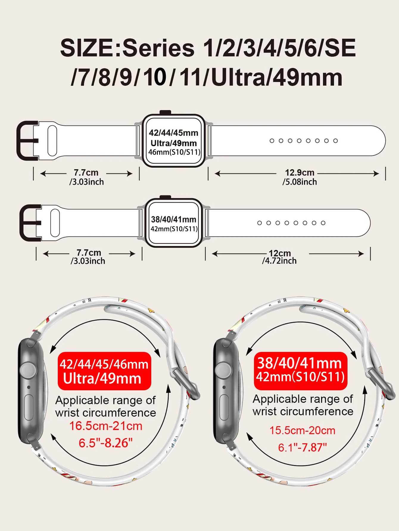 الكرتون التفاح الأحمر القطط لطيف ل سوار ساعة يد آبل 45 مللي متر 44 40 41 38 42 مللي متر سوار iWatch سلسلة 7 6 3 se 8 9 10 11 الترا 3 49 مللي متر #6
