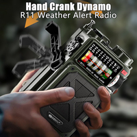 Hand-operated Emergency Solar Bluetooth Outdoor Camping Alarm Radio Multi-band Earthquake Prevention Solar Radio With Flashlight