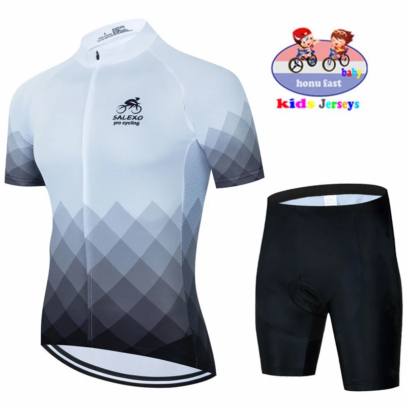 New 2023 Baby New Kids Short Sleeve Cycling Jersey Set Breathable Children Bike Clothing Boys Quick Dry Summer Bike Uniform