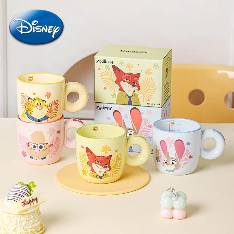 

Disney Mug Zootopia Nick Judy Ceramic Thick Cartoon Cute Figure Dormitory Office Home Coffee Milk Water Cup Couple Birthday Gift