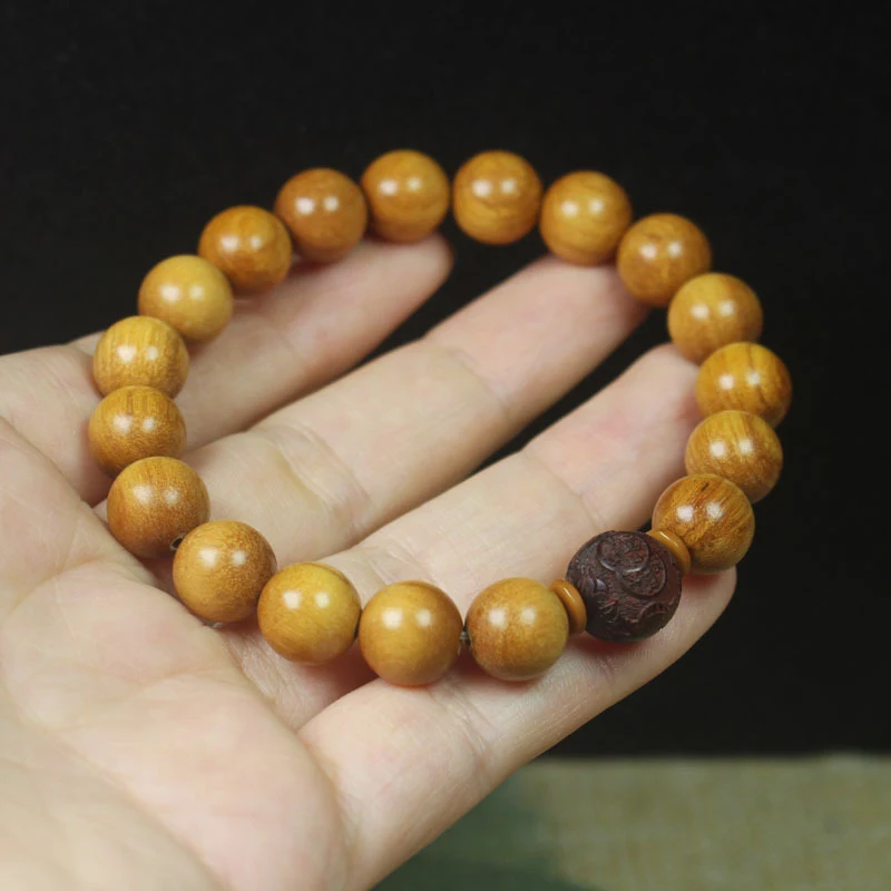 

10mm Sandalwood Bracelet with Pixiu Carving, DIY Personalized Jewelry for Men and Women