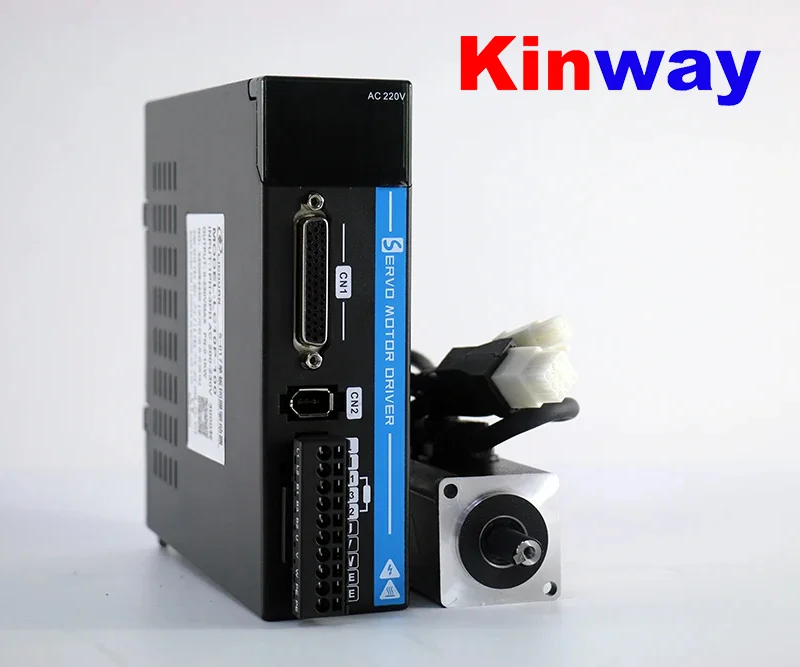 Kinway Servos 40mm 100W 220V 0.6A 0.32N.m 3000RPM 17bit cnc servo single phase servo motor with driver kit 40M00330B +LC10P-100