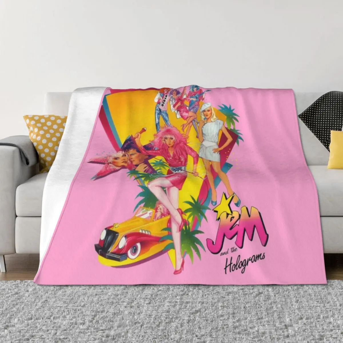 

Jem and the Holograms Throw Blanket Kid'S Cute Plaid Extra Large Throw Softest Blankets