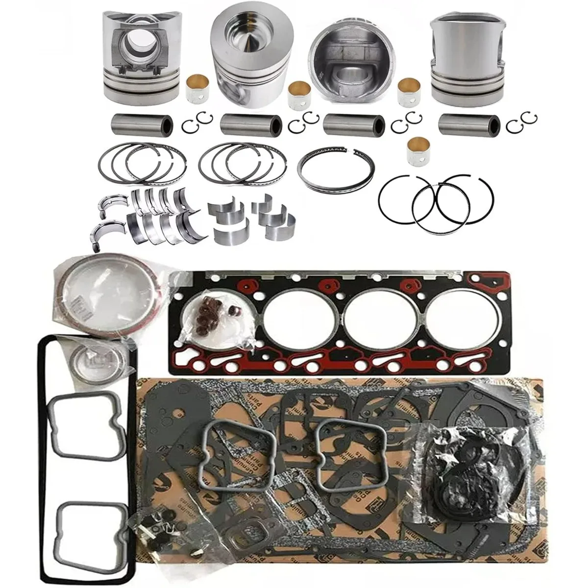 

4BT3.9 Engine Overhaul Rebuild Kit For Cummins 4BT 3.9 Diesel Engine CASE 570LXT 580K 580L W11B Backhoe Loader
